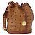 Borsa a Spalla MCM Vicetos Logogram in Pelle PVC Marrone Oro Auth bs33527 D'oro