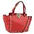 VALENTINO Borsa a mano Rock studs in pelle 2 in 1 Rossa Oro Auth BA10808 Rosso D'oro