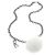 Dolce & Gabbana, Iconica collana DOLCE & GABBANA “Snow” pelliccia di visone e cristalli Argento Bianco