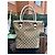Borsa tote Gucci in tela monogram beige e pelle bianca Marrone Bianco - vista 8
