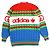Suéter de lana de punto Gucci×adidas con patrón G entrelazado y línea Web Roja Azul Verde Crudo - vista 2