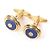 Alfred Dunhill Gemelli e spilla per cravatta Dunhill in Lapis Lazuli 2 vie Blu D'oro - vista 3