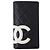 Chanel Cambon Damen Langbörse aus schwarzem Lammleder