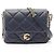 Borsa a spalla trapuntata CHANEL 19 Disneuf Blu navy