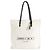 Jimmy Choo Leder-Canvas-Shopper Schwarz Aus weiß