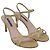 Sandali con cinturino alla caviglia Stuart Weitzman Starla 80 in glitter dorato D'oro - vista 2