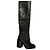 Botas altas de cuero negro Patrizia Pepe talla 36