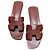 Sandali Hermès Oran in pelle bordeaux Bordò