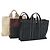 Hermès HERMES Borsa Fourre Tout in Tela 3 Pezzi Beige Marrone Nero Auth ti3717