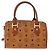 MCM Vicetos Logogram Handtasche PVC Leder Braun Gold Auth 172090 Golden - Ansicht 3