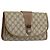 GUCCI GG Supreme Web Sherry Line Clutch Bag PVC Beige Oro 89 01 030 Auth 170838 D'oro
