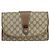 GUCCI GG Supreme Web Sherry Line Clutch Bag PVC Beige Oro 89 01 030 Auth 170838 D'oro - vista 2