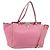 Borsa Tote Valentino Studs in pelle 2 in 1 rosa oro Auth BA10650 D'oro