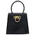 Bolso de mano Gancini de cuero negro y dorado Auth 173237 de Salvatore Ferragamo - vista 13