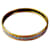 Bracelet jonc en émail Hermès Rose Bleu Doré Vert  - vue 1