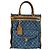 Borsa piatta in denim Louis Vuitton Blu