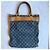Borsa piatta in denim Louis Vuitton Blu - vista 3