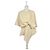 Autre Marque Kurzer geknoteter cremefarbener Poncho Roh