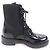 Botas de cuero cepillado con logo triangular de Re-Nylon de Prada Negro - Ansicht 6