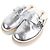 Leder-Sandalen mit Monogram Flower Gürtel und LV-Initialen von Louis Vuitton Silber
