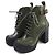 Lederstiefel Ruby Line von Louis Vuitton Grün Khaki
