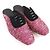 Autre Marque Pantofole in pelle scamosciata HOSOO Nero Rosa - vista 3