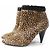 Céline Celine Leopard Pattern Harako Short Boots Brown Black