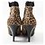 Céline Celine Leopard Pattern Harako Short Boots Brown Black - view 3