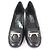 Pumps in pelle Gancini Salvatore Ferragamo Nero - vista 3
