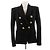 Balmain Chaqueta de algodón negra con botones dorados Negro