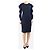 Jenny Packham Navyblaue Rüschenshirt-Midi-Kleid - Größe UK 10 Marineblau - Ansicht 3