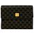 Céline Celine Macadam Blason Leder Dreifach-Brieftasche Braun Schwarz