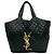 Quilted Leder Tote Bag von Saint Laurent Schwarz