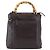 Borsa a mano in pelle Gucci Bamboo marrone scuro oro Auth 173575 D'oro - vista 2