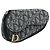 Pochette in tela Trotter Christian Dior blu navy oro Auth 173140