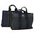 Hermès HERMES Borsa Fourre Tout in Tela 2 Set Grigio Blu Navy Auth bs33354 Marrone