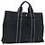 Hermès HERMES Fourre Tout MM Borsa a Mano Tela Nera Argento Auth 172610 Nero