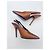 Décolleté Saint Laurent Yasmeen 115 in satin slingback Marrone - vista 11