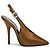 Décolleté Saint Laurent Yasmeen 115 in satin slingback Marrone - vista 2