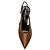 Décolleté Saint Laurent Yasmeen 115 in satin slingback Marrone - vista 3