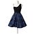 Ralph Lauren Cocktailkleid Schwarz Blau Polyester 38