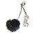 Strepitoso monoorecchino DOLCE & GABBANA pon pon pelliccia visone nera e logo cristalli Nero Argento