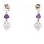 Orecchini a forma di cuore in argento 925 Gucci con ametista Porpora