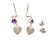 Orecchini a forma di cuore in argento 925 Gucci con ametista Porpora - vista 3