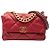 Chanel Rotes Großes Lammleder 19 Klappe Bordeaux