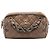 Bolso bowler de tweed acolchado iridiscente de piel marrón CC de Chanel