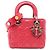 Dior Rosa Pequena Couro de Cordeiro Cannage My ABCDior Lady Dior