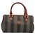 Fendi Vintage Pequin Convertible Boston Coated Canvas Mini Marrone