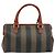 Fendi Vintage Pequin Convertible Boston Coated Canvas Mini Marrone - vista 2