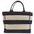 Valextra Border Tote Bag aus Canvas Schwarz Weiß Marineblau - Ansicht 2